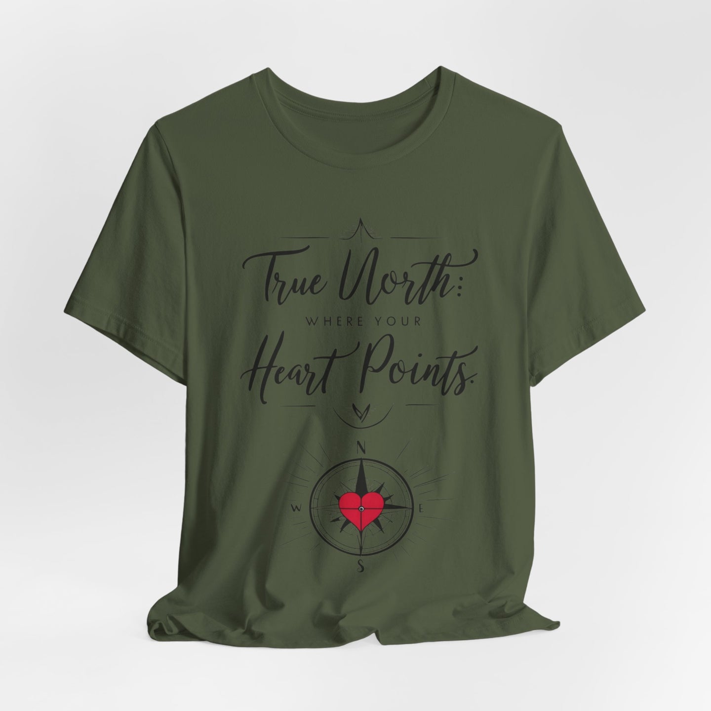"True North: Where Your Heart Points - Elegant Compass Tee